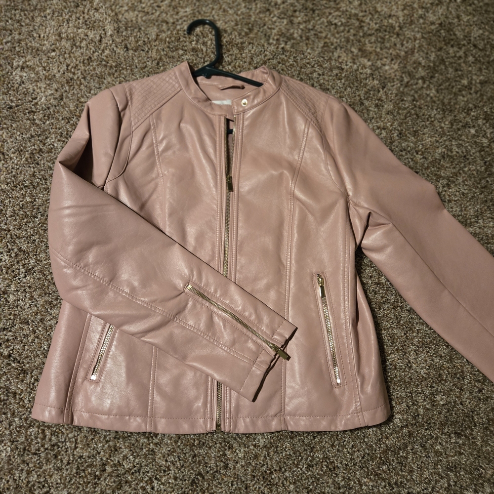 New York & Company Blush Leather Jacket